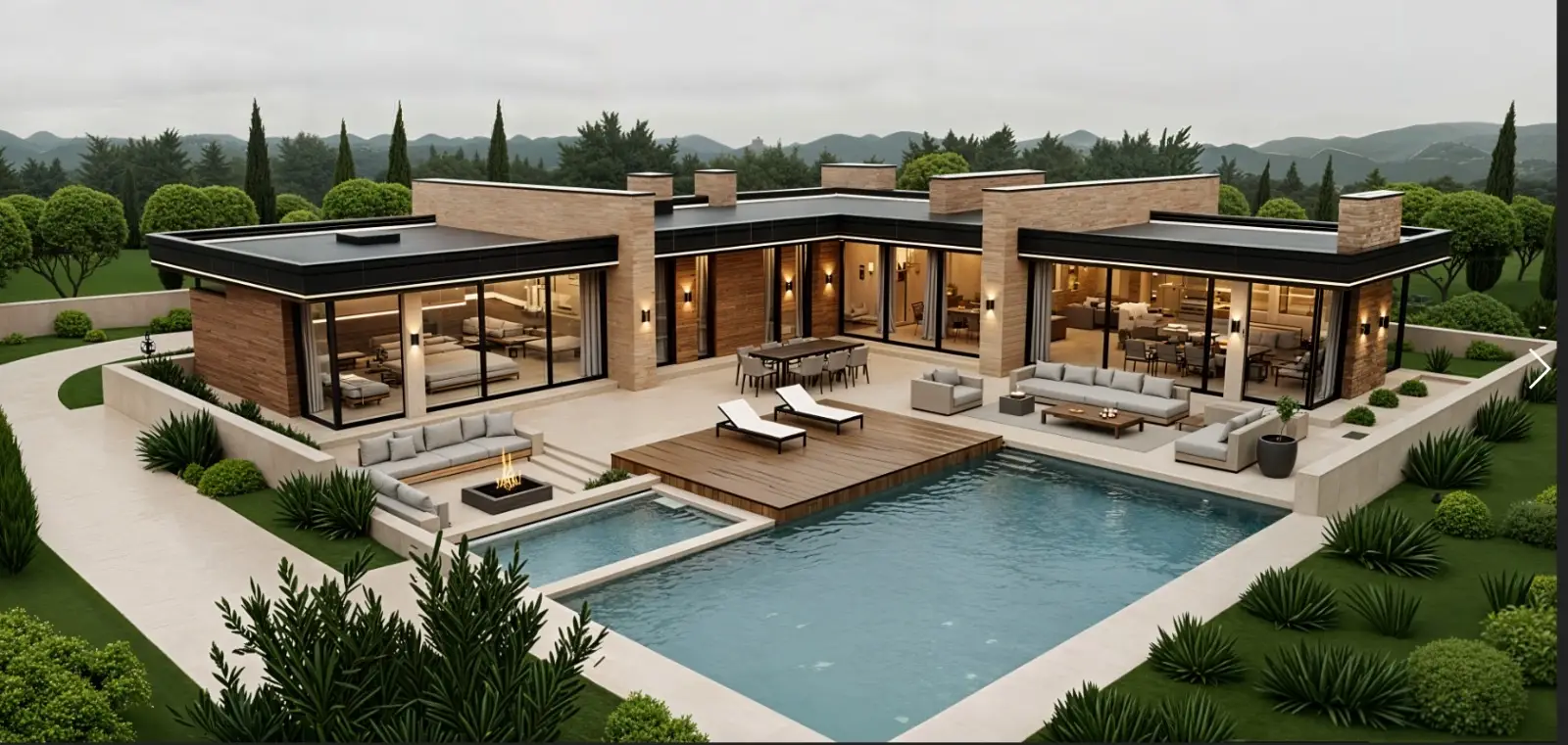 kocaeli derince tahtali l type modern villa projesi render mst mimarlik