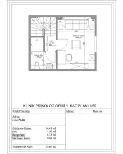 izmir klinik psikolog ofisi kroki ve plan cizimi 2 mst mimarlik