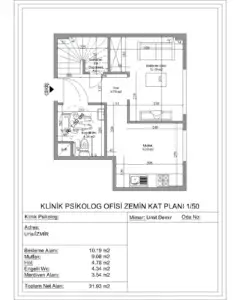 izmir klinik psikolog ofisi kroki ve plan cizimi mst mimarlik