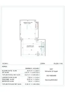 kocaeli eczane kroki plan çizimi mst mimarlik