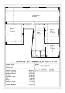 yalova merkez hareket egitim merkezi spor salonu kroki cizimi ve rolove mst mimarlik