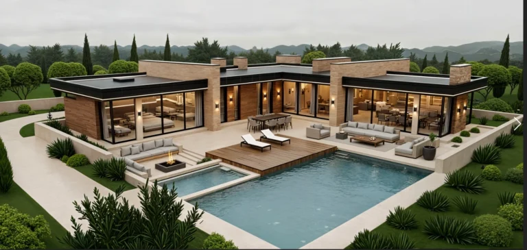 kocaeli derince tahtali l type modern villa projesi render mst mimarlik