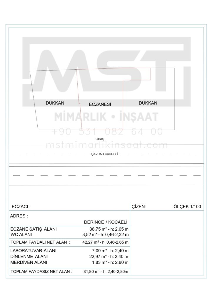 derince kocaeli ruhsat eczane kroki cizimi rolove 2 mst mimarlik