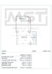 derince kocaeli ruhsat eczane kroki cizimi rolove 3 mst mimarlik