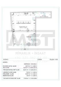 derince kocaeli ruhsat eczane kroki cizimi rolove mst mimarlik