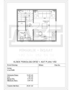 izmir klinik psikolog ofisi kroki ve plan cizimi 2 mst mimarlik