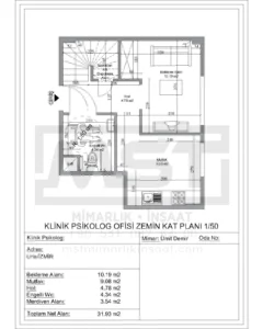 izmir klinik psikolog ofisi kroki ve plan cizimi mst mimarlik