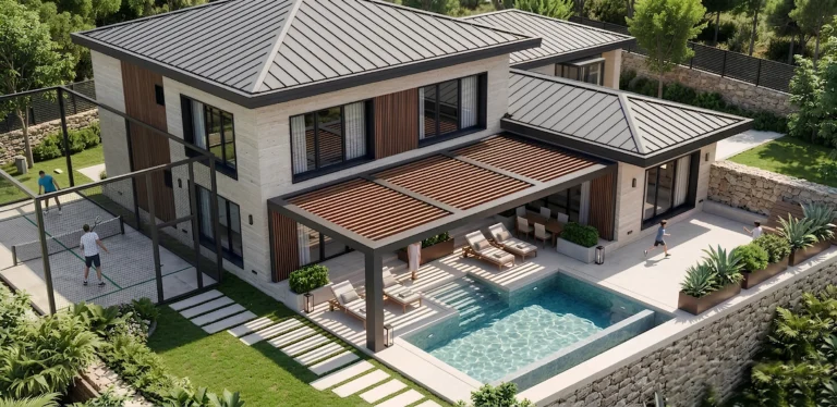 kocaeli izmit baglica 500 m2 villa ruhsat proje tasarimi 3d render mst mimarlik 3